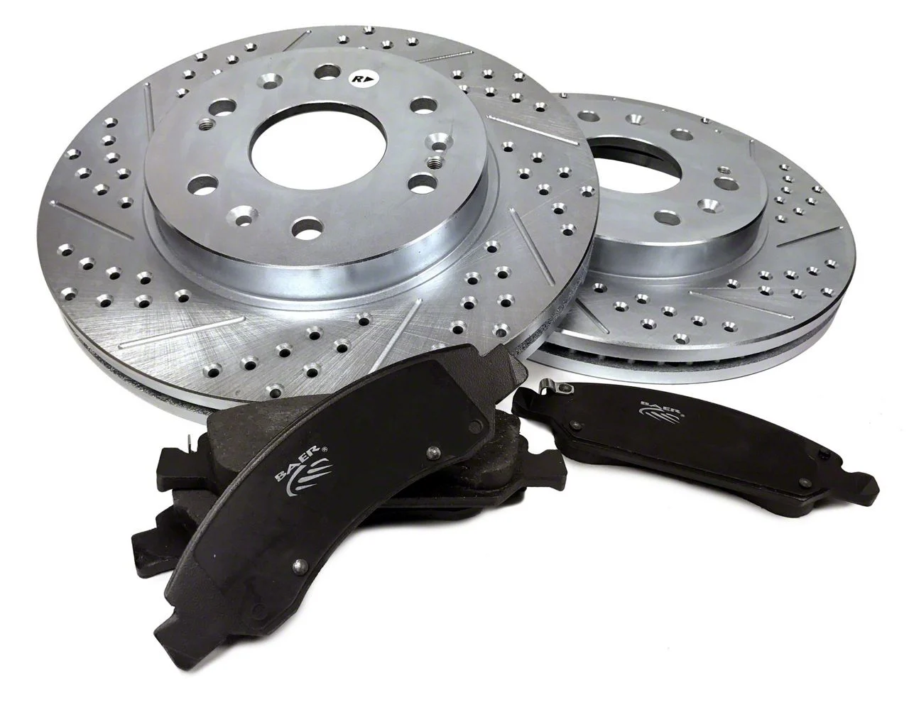 Baer Claw Drilled and Slotted Brake Rotor and Pad Kit; Rear (06-23 Charger w/ Dual Piston Front Calipers & 320mm Vented Rear Rotors)