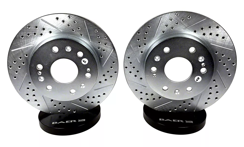 Baer Claw Performance Drilled and Slotted Rotors; Front Pair (06-14 Charger SRT8; 15-23 Charger w/ 4-Piston Front Calipers)