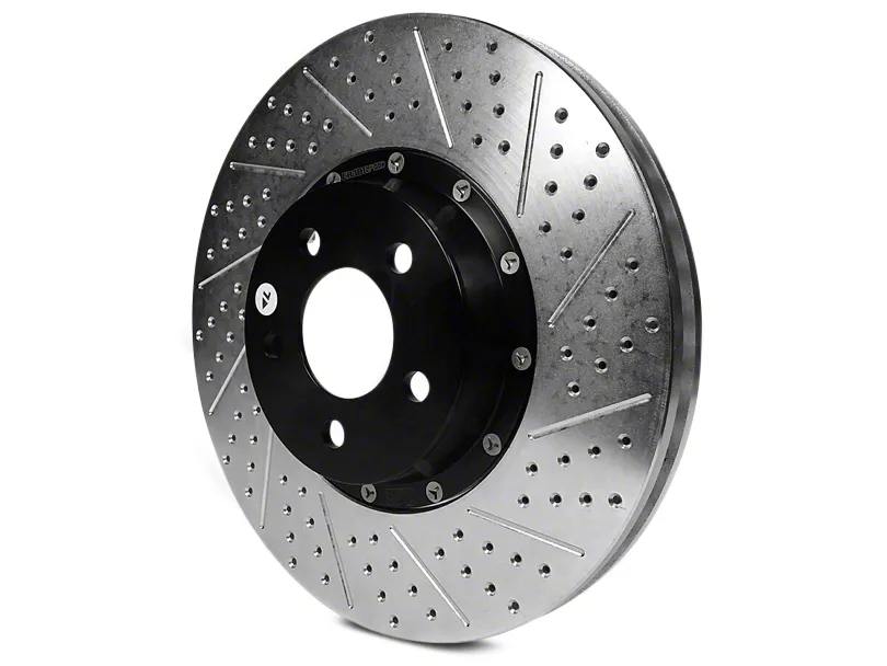 Baer EradiSpeed+ 2-Piece Performance Drilled and Slotted Rotors; Front Pair (13-14 Mustang GT500)