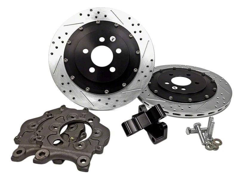 Baer EradiSpeed+ 2-Piece Performance Drilled and Slotted Rotors; Rear Pair (13-14 Mustang GT500)