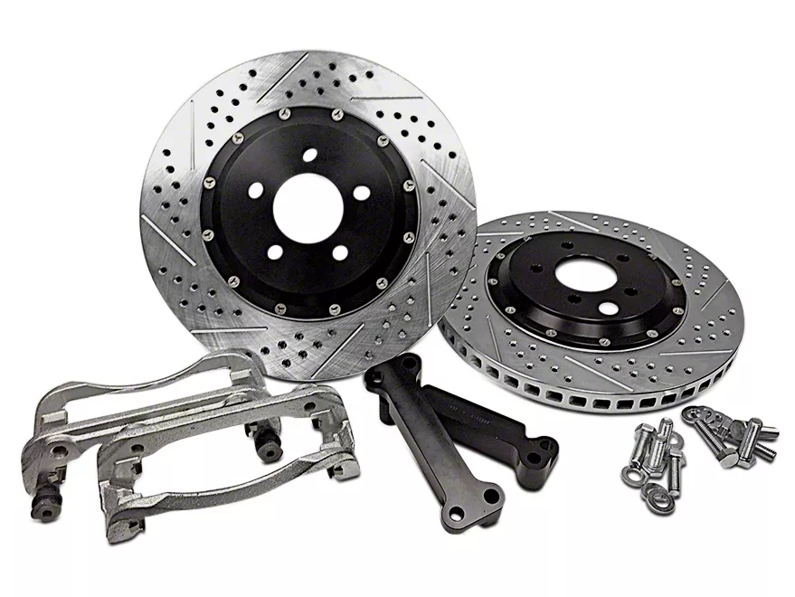 Baer EradiSpeed+ 2-Piece Performance Drilled and Slotted Rotors; Front Pair (05-10 Mustang GT; 11-14 Mustang V6)
