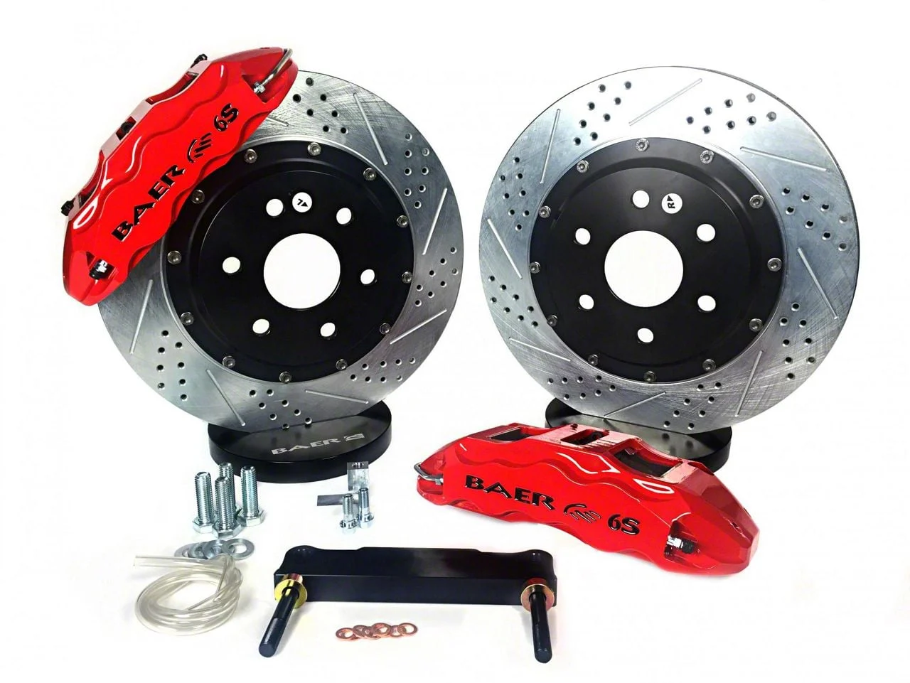 Baer Extreme+ Front Big Brake Kit with 15-Inch Rotors; Red Calipers (09-11 Challenger R/T, SE)