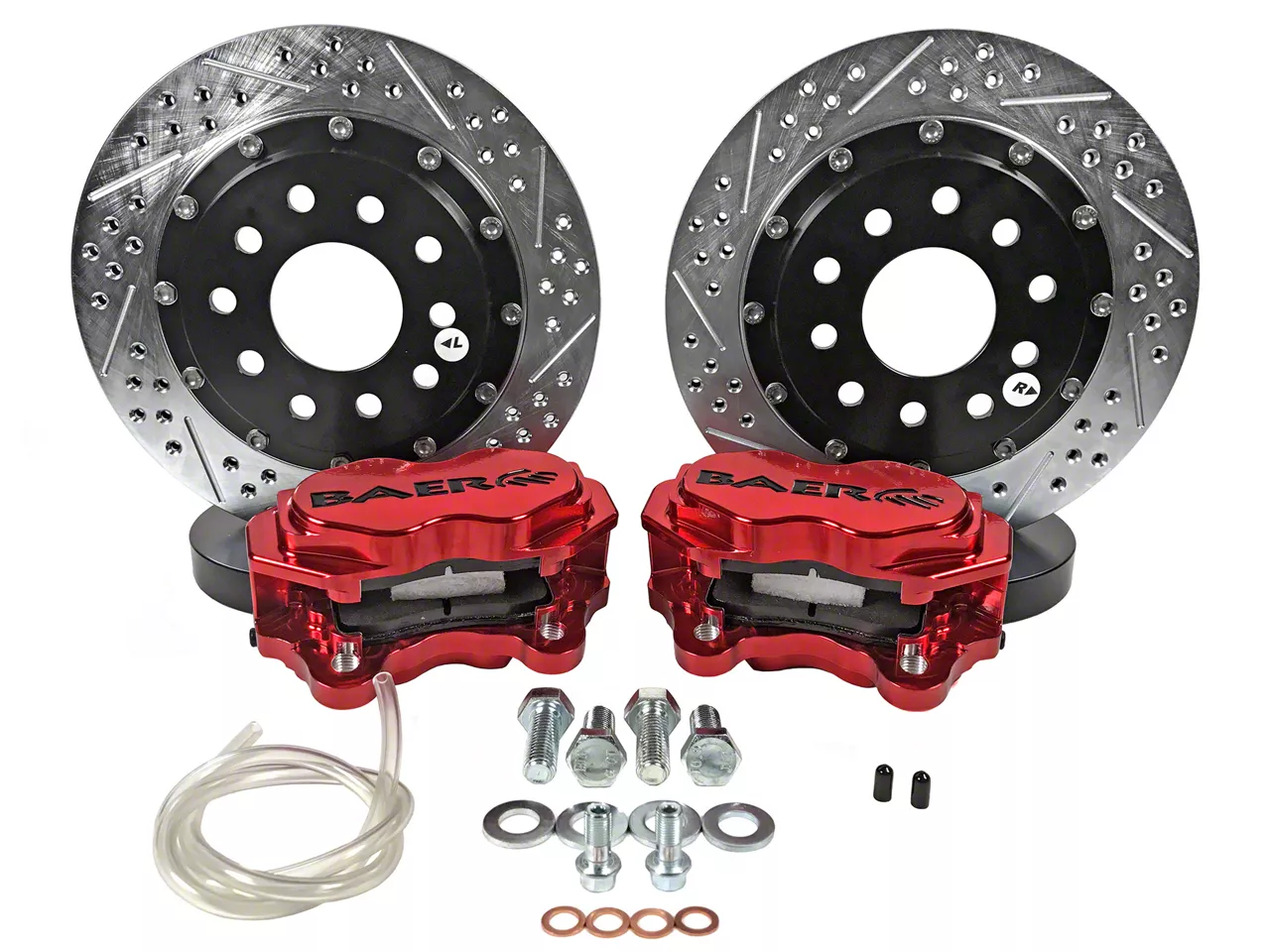 Baer SS4+ Deep Stage Rear Big Brake Kit with 11.625-Inch Rotors; Fire Red Calipers (15-23 Mustang GT, EcoBoost, V6)