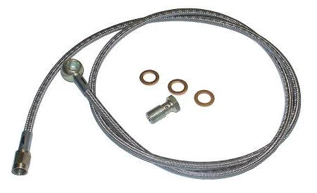 Low Profile Banjo -3AN Turbo Oil Feed Stainless Steel Line Kit (48") with Restrictor