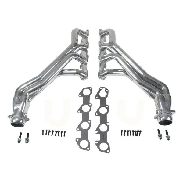 BBK 1-3/4-Inch Long Tube Headers; Polished Silver Ceramic (09-23 5.7L HEMI Challenger)