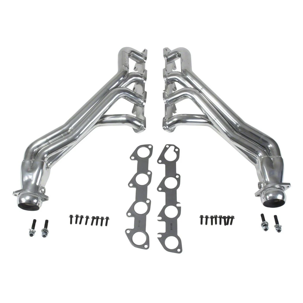 BBK 1-7/8-Inch Long Tube Headers; Polished Silver Ceramic (08-23 6.1L HEMI, 6.2L HEMI, 6.4L HEMI Challenger)