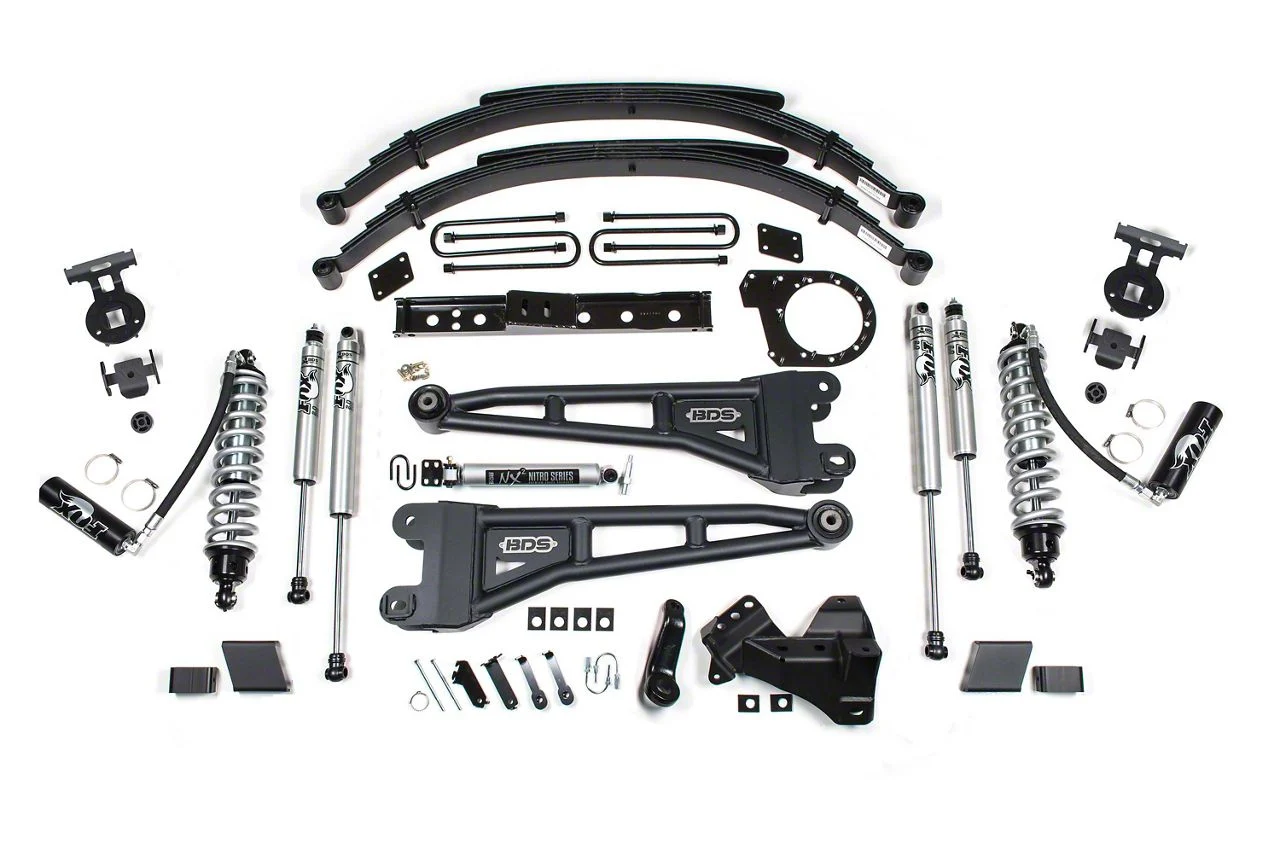 BDS 7-Inch Radius Arm Suspension Lift Kit with Rear Lift Springs and FOX 2.5 DSC Coil-Overs and 2.0 Performance Shocks (20-22 4WD 6.7L PowerStroke F-250 Super Duty)