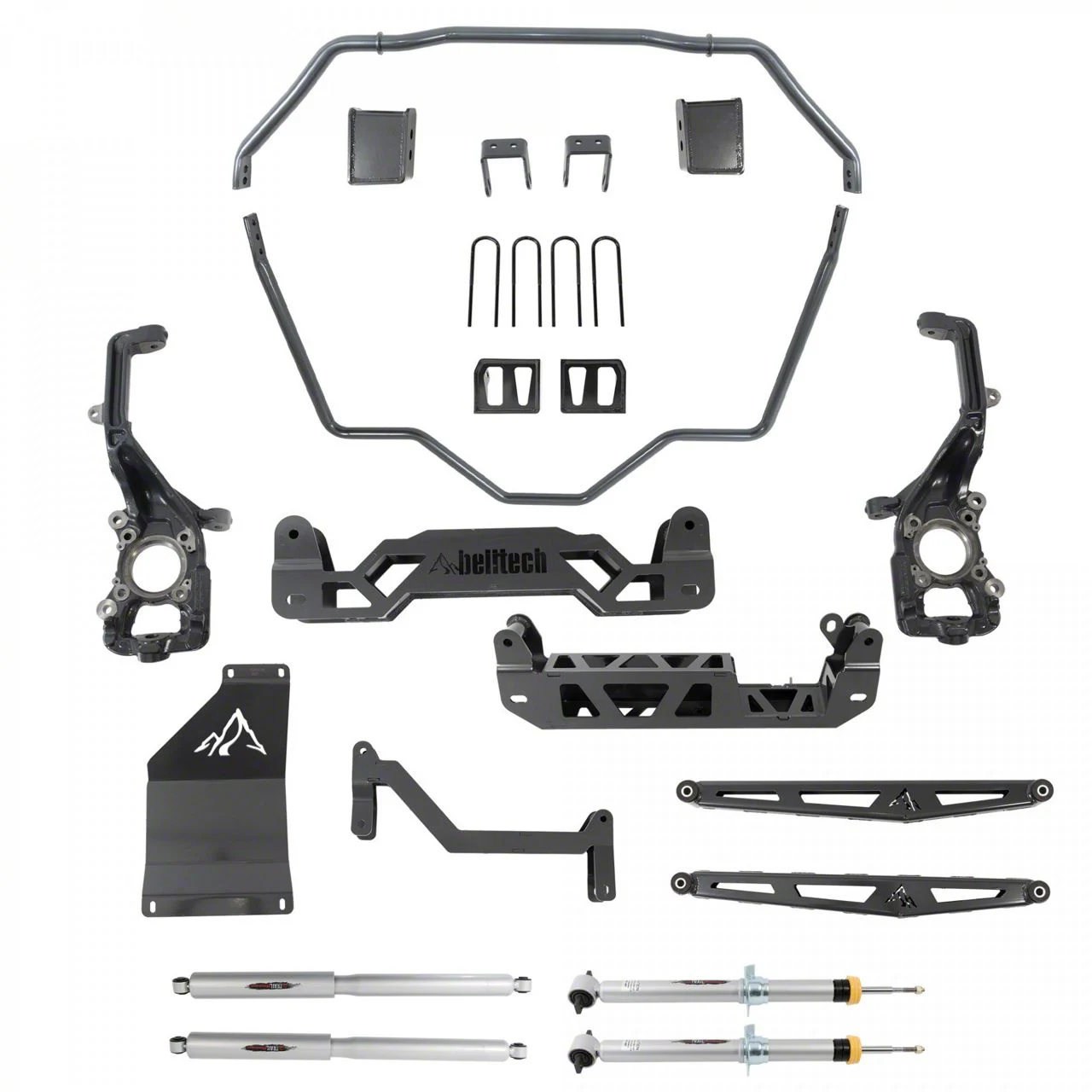 Belltech 5 to 7-Inch Suspension Lift Kit with Trail Performance Shocks and Struts (21-26 4WD F-150, Excluding PowerBoost, PowerStroke & Raptor)