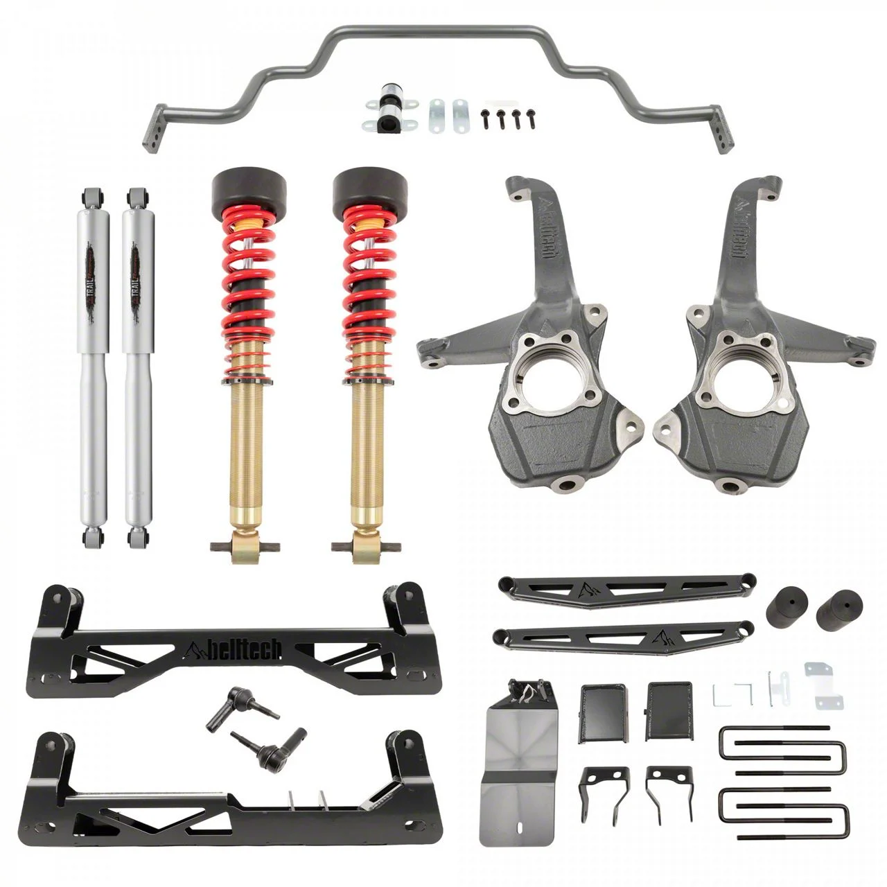 Belltech 6 to 8-Inch Suspension Lift Kit with Sway Bar, Trail Performance Coil-Overs and Shocks (19-26 Silverado 1500 Double Cab, Crew Cab, Excluding Trail Boss)