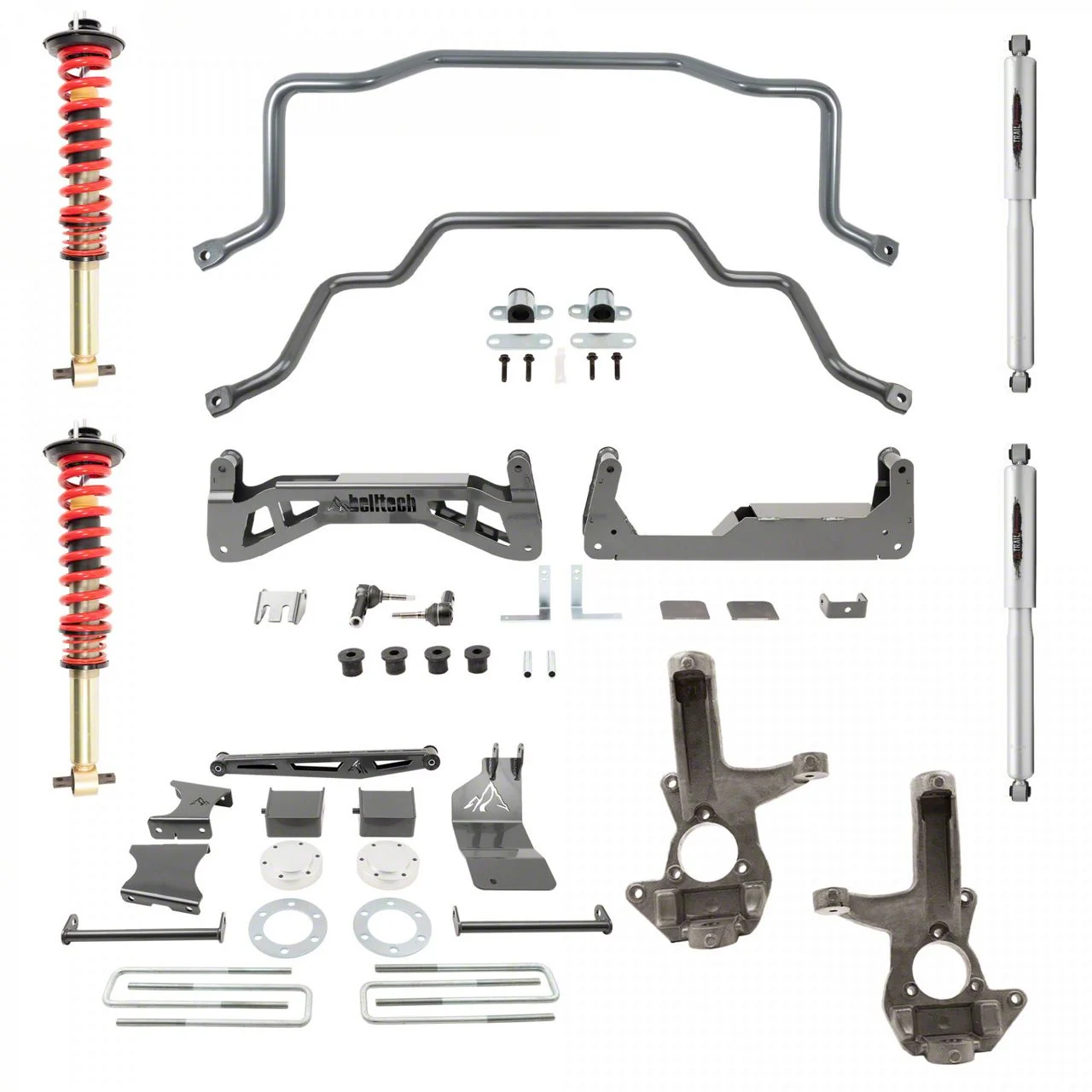 Belltech 7 to 9-Inch Suspension Lift Kit with Sway Bar, Trail Performance Coil-Overs and Shocks (16-18 Silverado 1500 Double Cab, Crew Cab w/ Stock Cast Aluminum or Stamped Steel Control Arms)