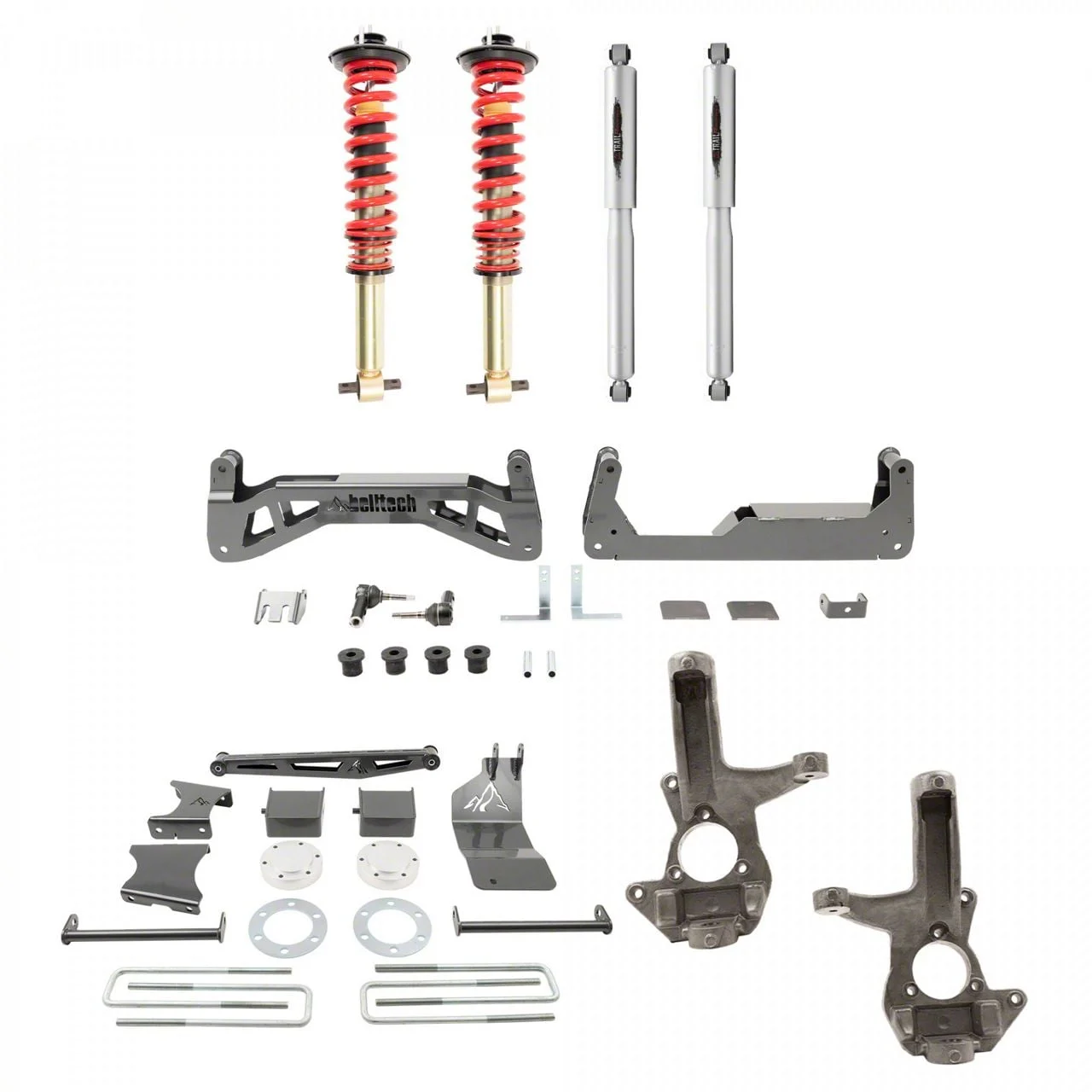 Belltech 7 to 9-Inch Suspension Lift Kit with Trail Performance Coil-Overs and Shocks (16-18 Silverado 1500 Double Cab, Crew Cab w/ Stock Cast Aluminum or Stamped Steel Control Arms)