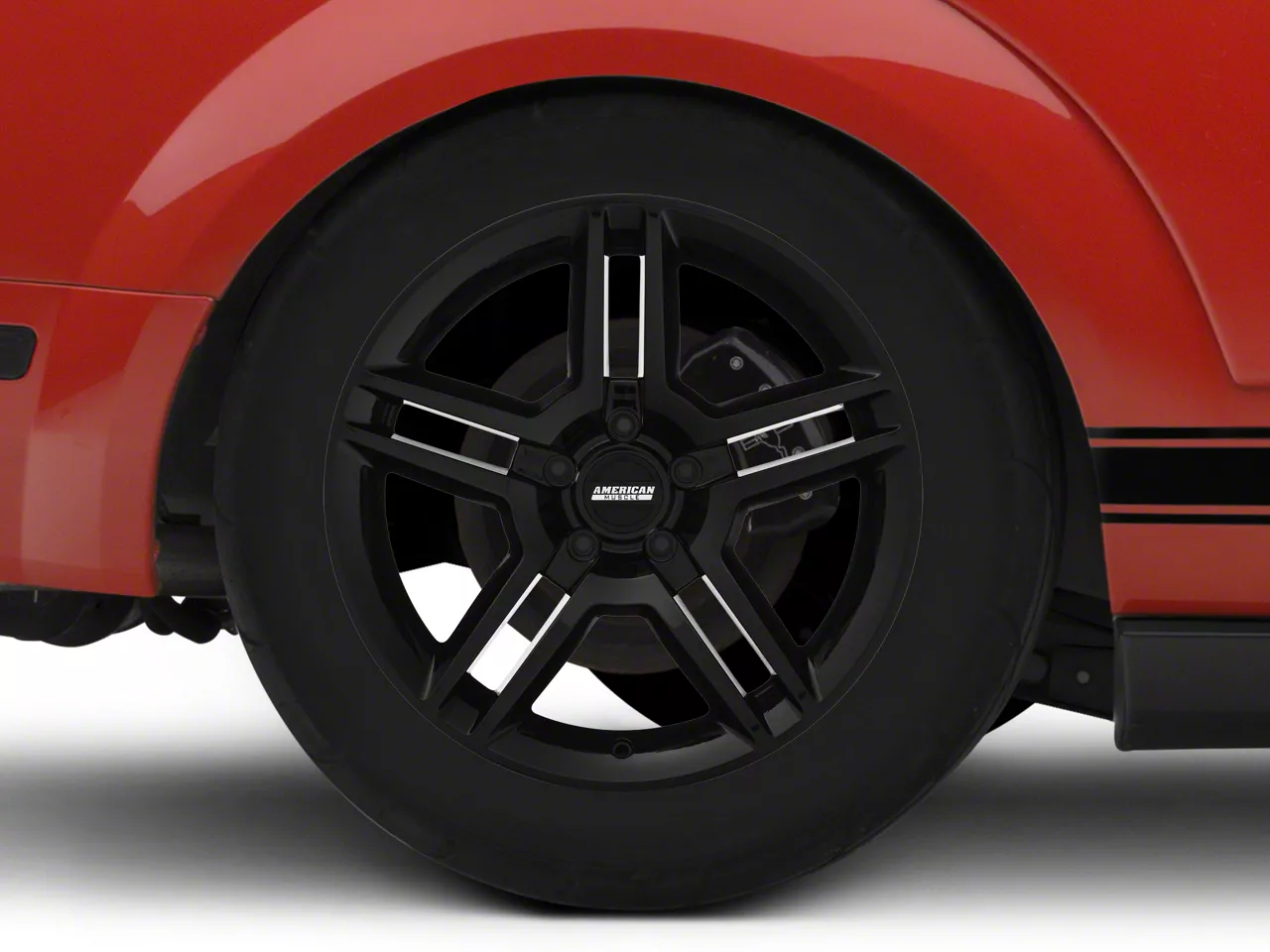 2010 GT500 Style Gloss Black 4-Wheel Kit; 18x9; 30mm Offset (05-09 Mustang)