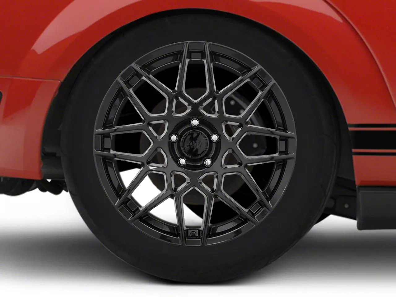 2013 GT500 Style Gloss Black Wheel; Rear Only; 19x10; 48mm Offset (05-09 Mustang)