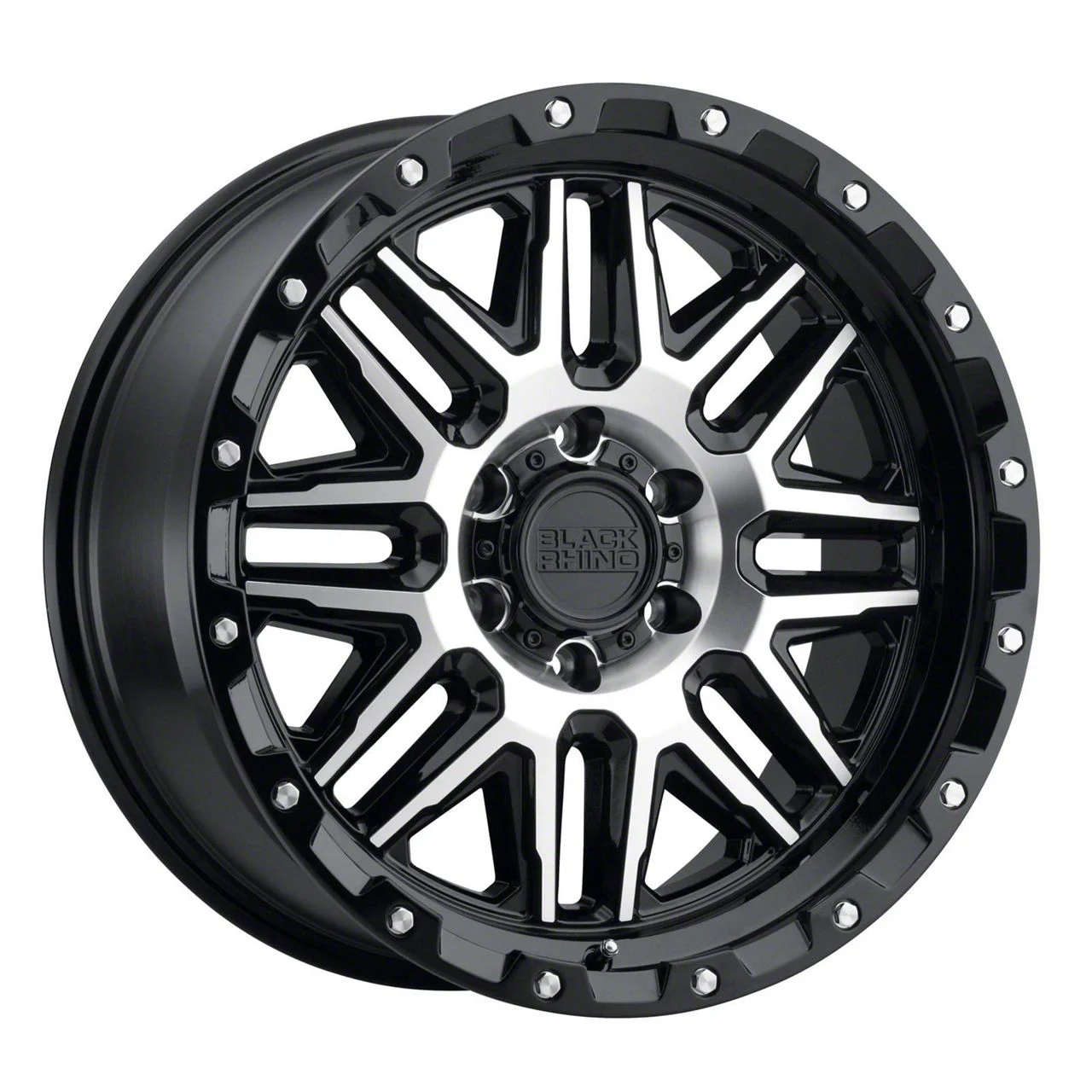 Black Rhino Alamo Gloss Black Machined 5-Lug Wheel; 20x9; 2mm Offset (02-08 RAM 1500, Excluding Mega Cab)