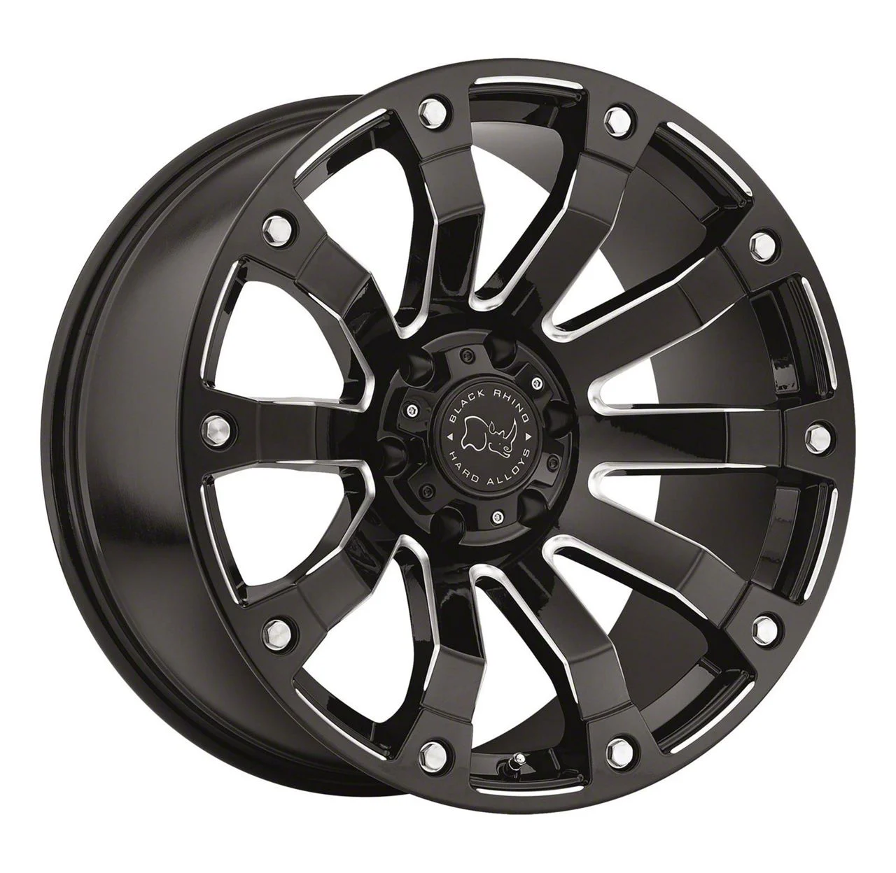 Black Rhino Selkirk Gloss Black Milled 5-Lug Wheel; 17x9; 0mm Offset (02-08 RAM 1500, Excluding Mega Cab)