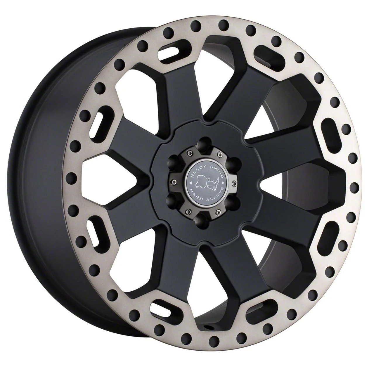 Black Rhino Warlord Matte Black with Machined Dark Tint 6-Lug Wheel; 18x8; 35mm Offset (19-26 Sierra 1500)