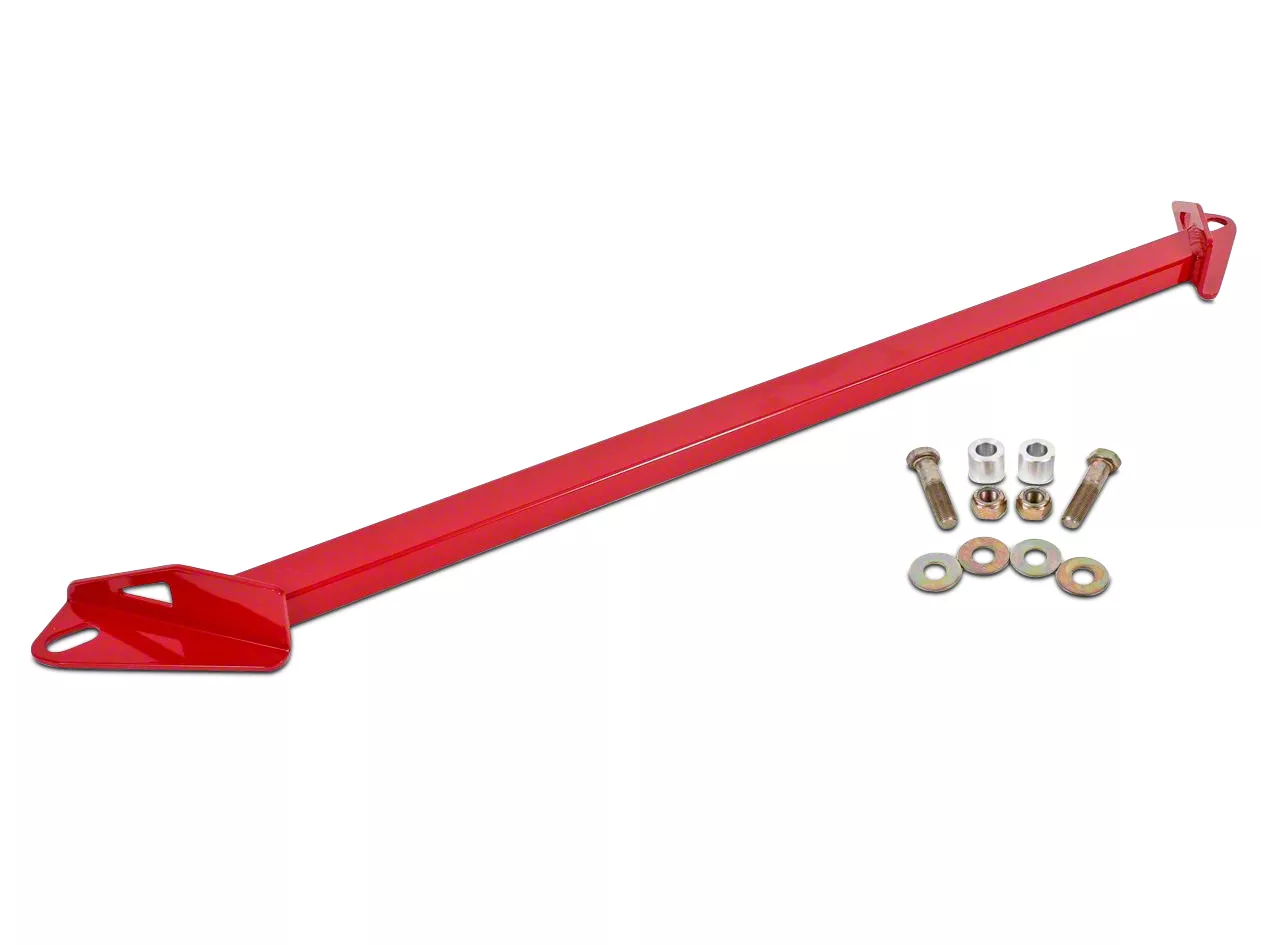 BMR Front Subframe Chassis Brace; 2-Point; Red (15-23 Mustang GT, EcoBoost; 24-26 Mustang w/ Manual Transmission)