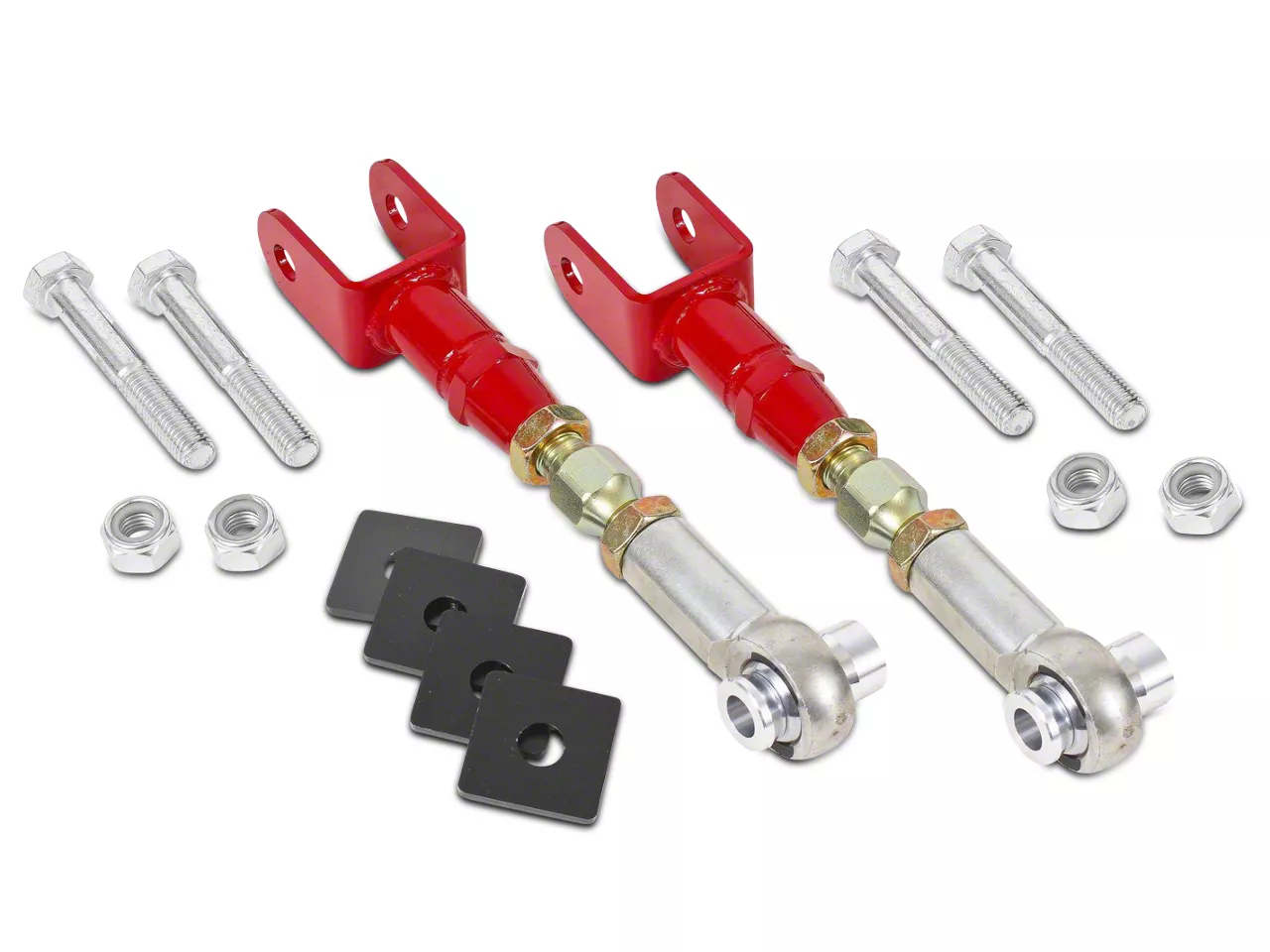 BMR On-Car Adjustable Rear Toe Links; Red (15-26 Mustang)