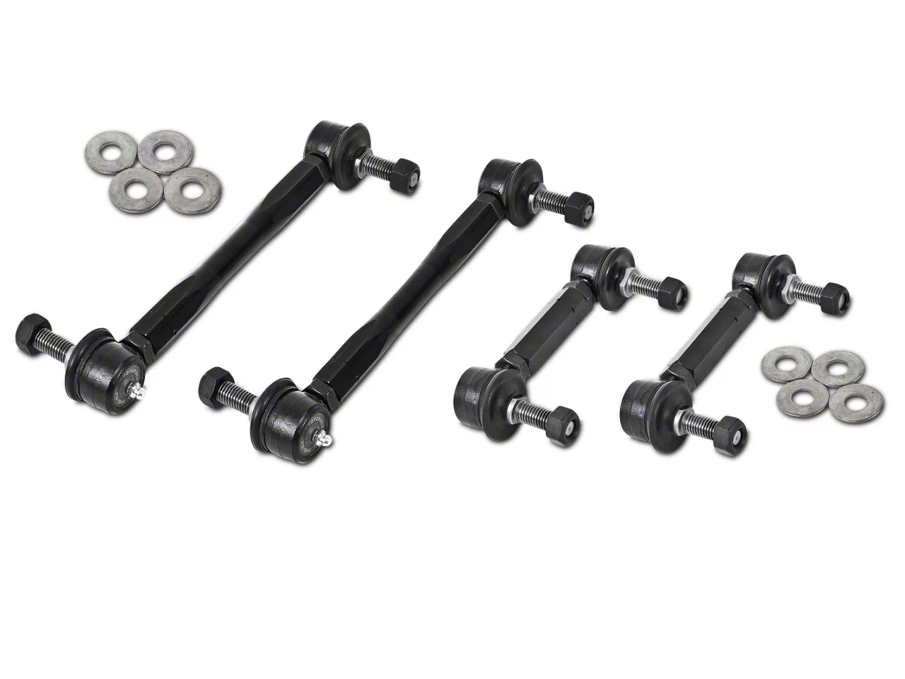 BMR End Link Kit for Front and Rear Sway Bar; Black (15-26 Mustang)