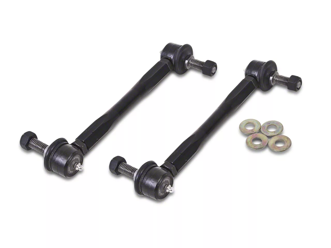 BMR End Link Kit for Front Sway Bar; Black (15-26 Mustang)