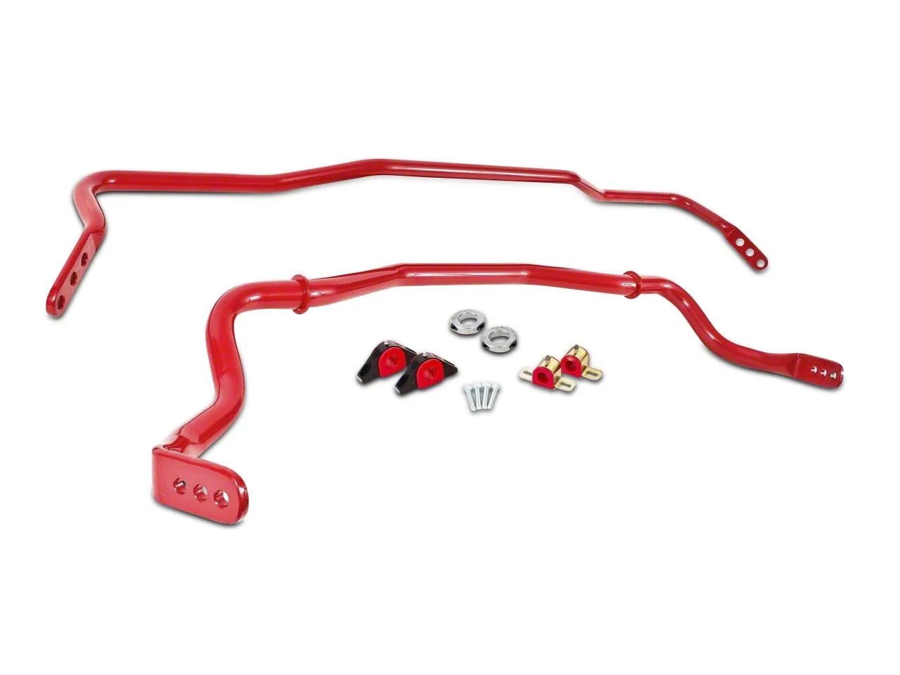 BMR Adjustable Front and Rear Sway Bars; Red (15-26 Mustang)