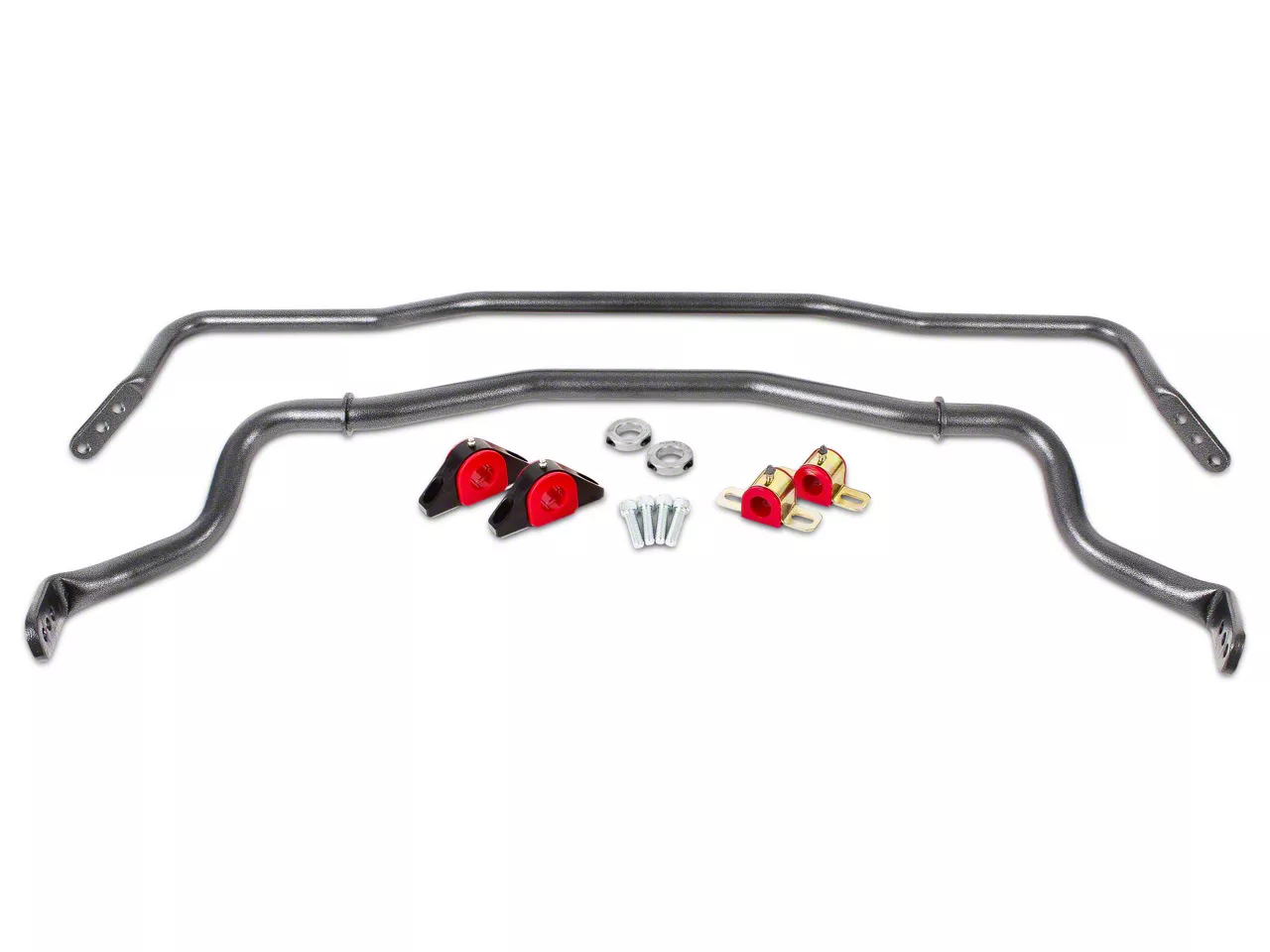 BMR Adjustable Front and Rear Sway Bars; Black Hammertone (15-26 Mustang)