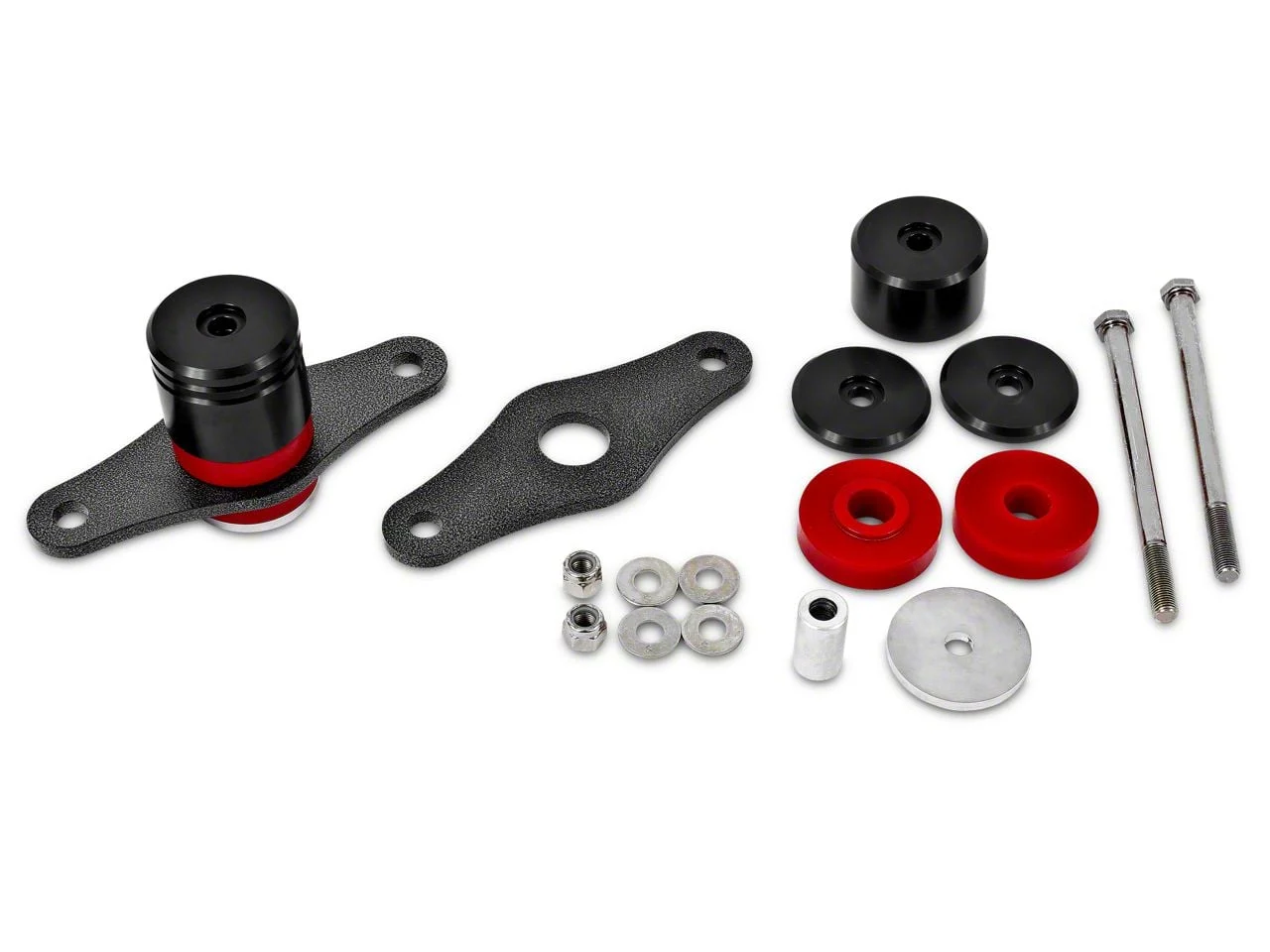 BMR Adjustable Motor Mounts; Polyurethane Bushings; Black Anodized (05-26 Mustang GT, V6, Dark Horse)