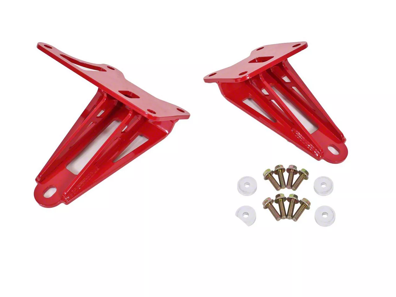 BMR Adjustable Motor Mount Brackets; Red (05-26 Mustang GT, Dark Horse)