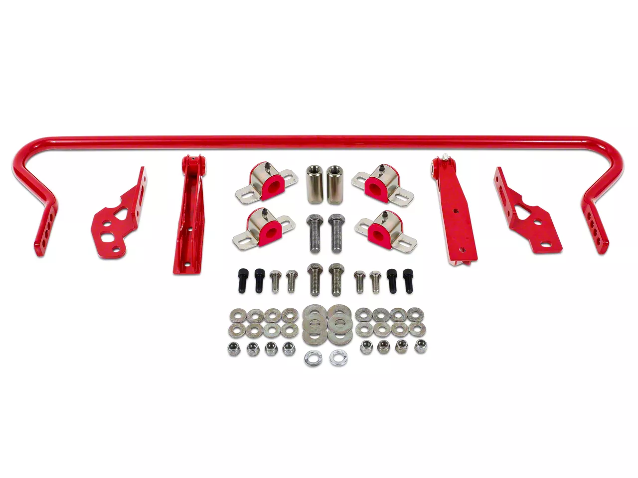 BMR Adjustable Rear Sway Bar with Fabricated End Links; Red (05-14 Mustang)