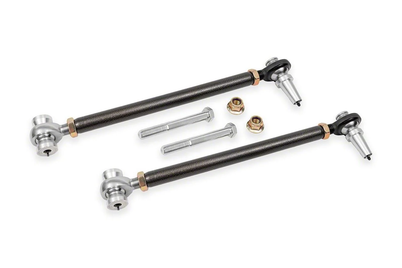 BMR Double Adjustable DOM Front Lower Control Arms; Rod Ends; Black Hammertone (16-24 Camaro)