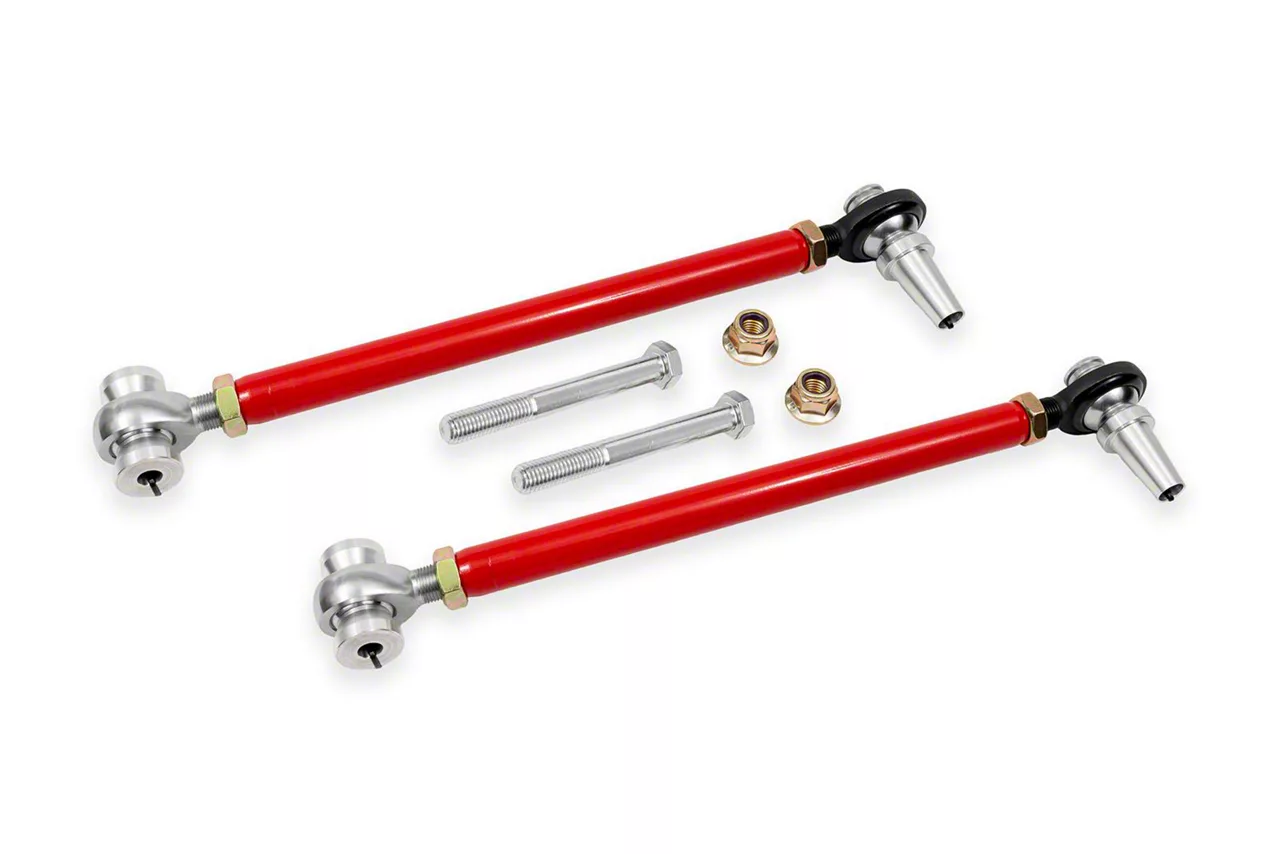 BMR Double Adjustable DOM Front Lower Control Arms; Rod Ends; Red (16-24 Camaro)