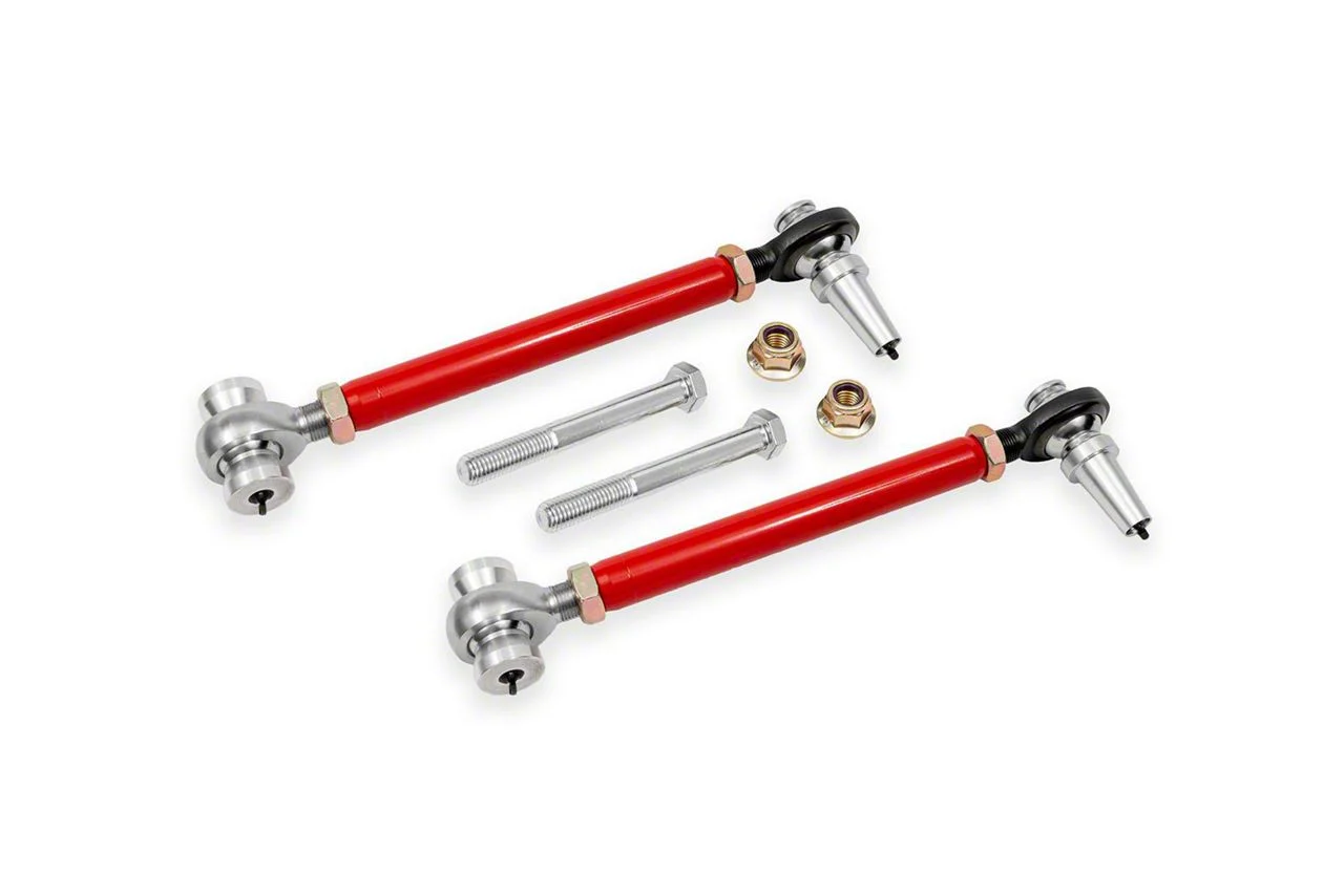 BMR Double Adjustable Front Rearward DOM Lower Control Arms; Rod Ends; Red (16-24 Camaro)