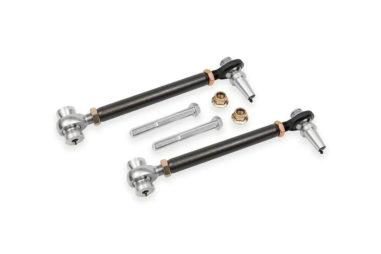 BMR Double Adjustable Front Rearward DOM Lower Control Arms; Rod Ends; Black Hammertone (16-24 Camaro)