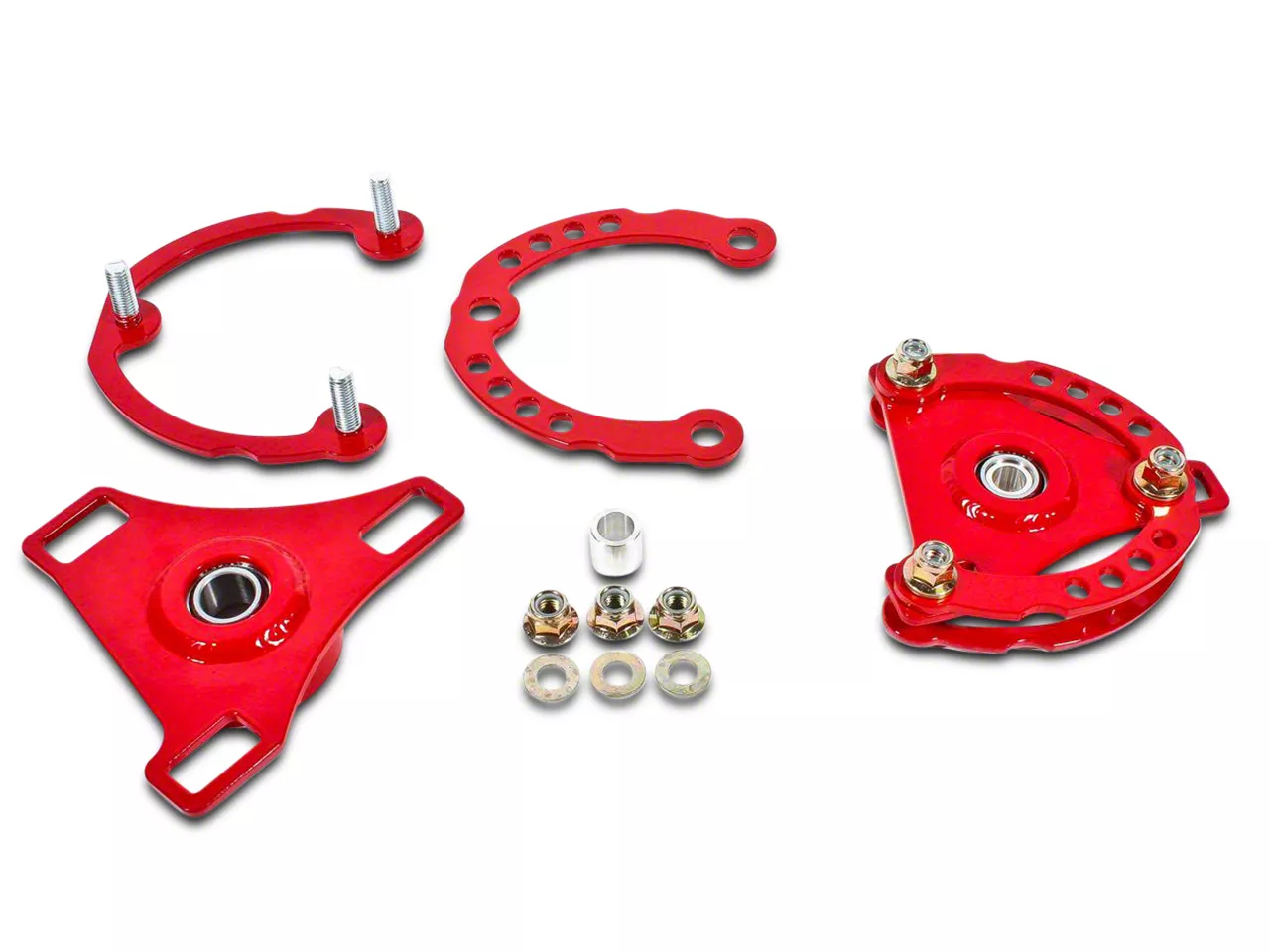 BMR Caster Camber Plates; Red (15-26 Mustang)