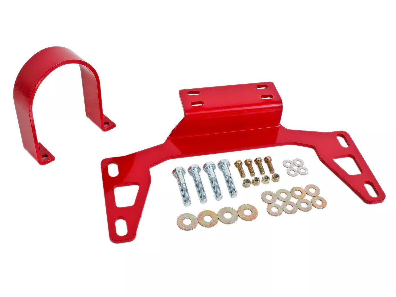 BMR Front Driveshaft Safety Loop; Red (11-26 Mustang, Excluding GT350 & GT500)