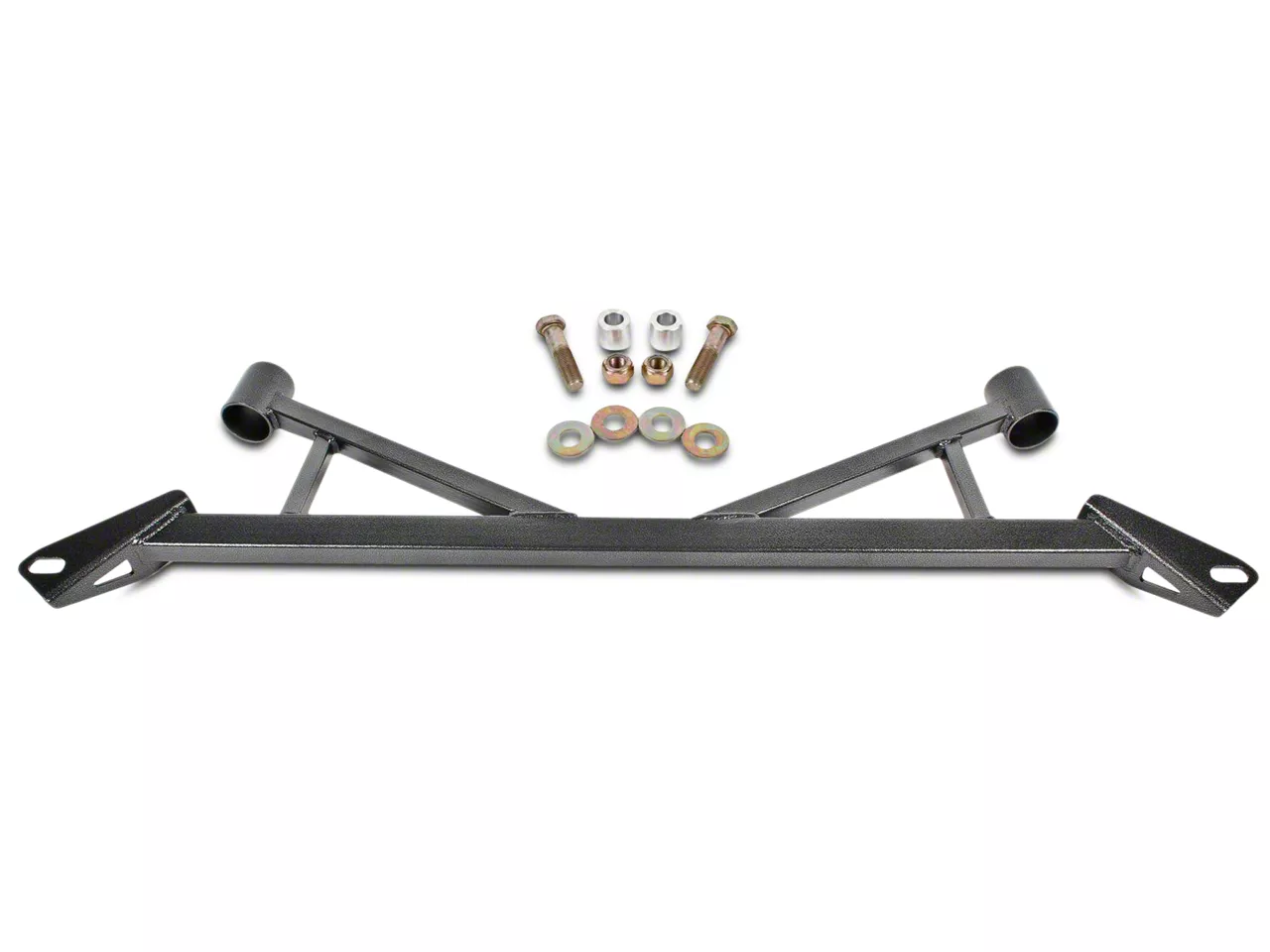 BMR Front Subframe Chassis Brace; 4-Point; Black Hammertone (15-23 Mustang GT, EcoBoost; 24-26 Mustang w/ Manual Transmission)