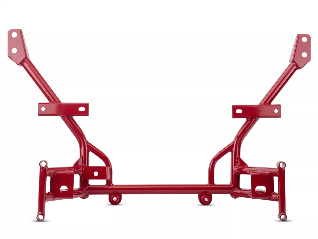 BMR K-Member with 0.50-Inch Lowered Motor Mounts; Standard Rack Mount; Red (05-14 Mustang)