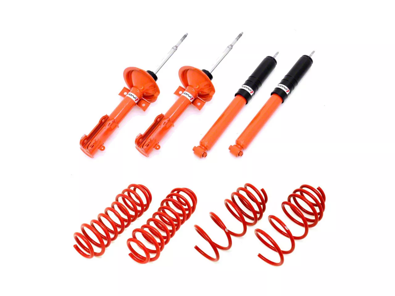 BMR Koni Handling Performance Package; Level 1; Red/Orange (05-10 Mustang GT)