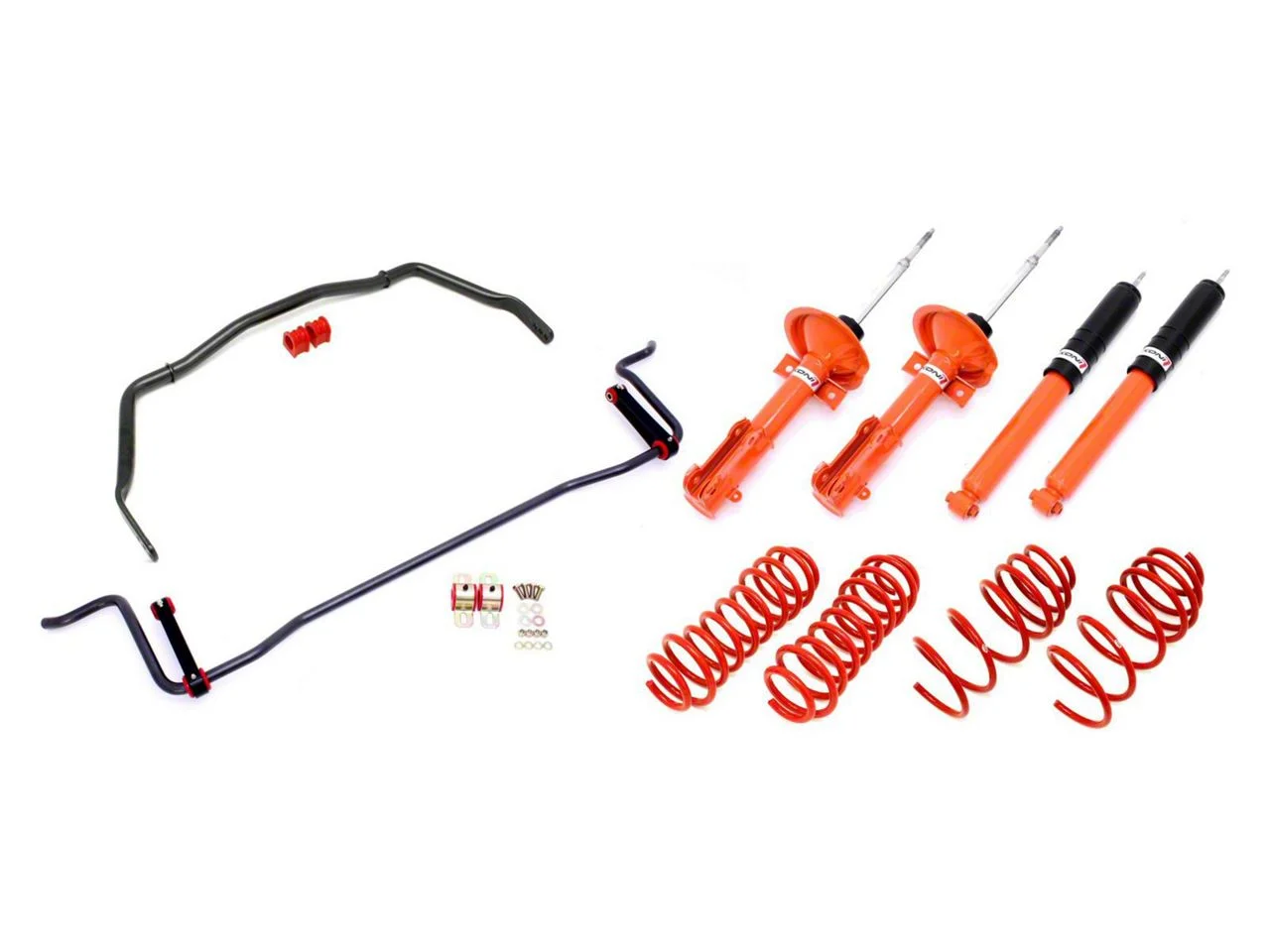 BMR Koni Handling Performance Package; Level 2; Black Hammertone (05-10 Mustang GT)