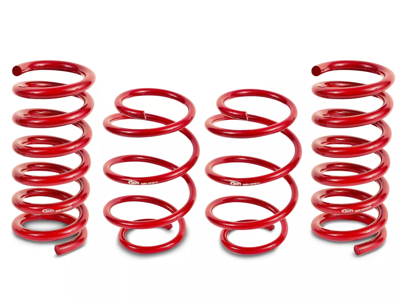 BMR Lowering Springs; Performance Version; Red (15-26 Mustang GT w/o MagneRide)
