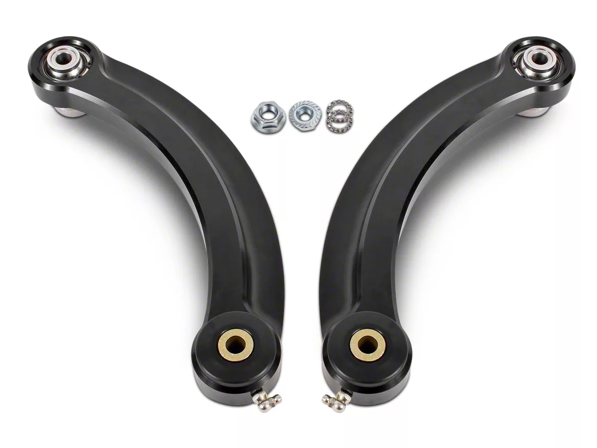 BMR Fixed Rear Upper Control Arm Camber Links; Delrin; Black (15-26 Mustang)