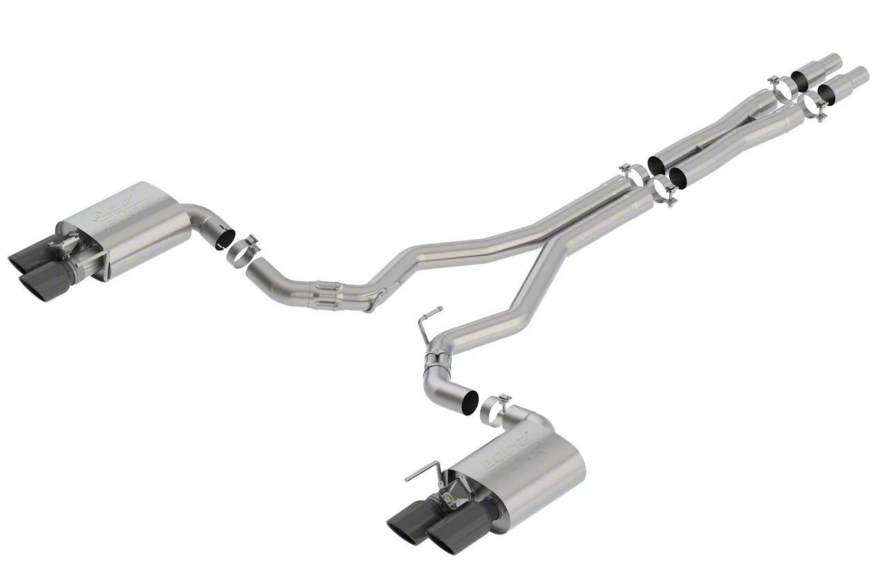 Borla ATAK Cat-Back Exhaust with Black Chrome Tips (18-23 Mustang GT Fastback w/ Active Exhaust)