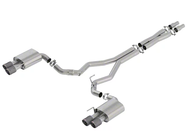 Borla ATAK Cat-Back Exhaust with Bright Carbon Fiber Tips (18-23 Mustang GT Fastback w/o Active Exhaust)