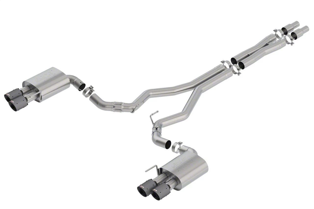 Borla ATAK Cat-Back Exhaust with Black Carbon Fiber Tips (18-23 Mustang GT Fastback w/o Active Exhaust)