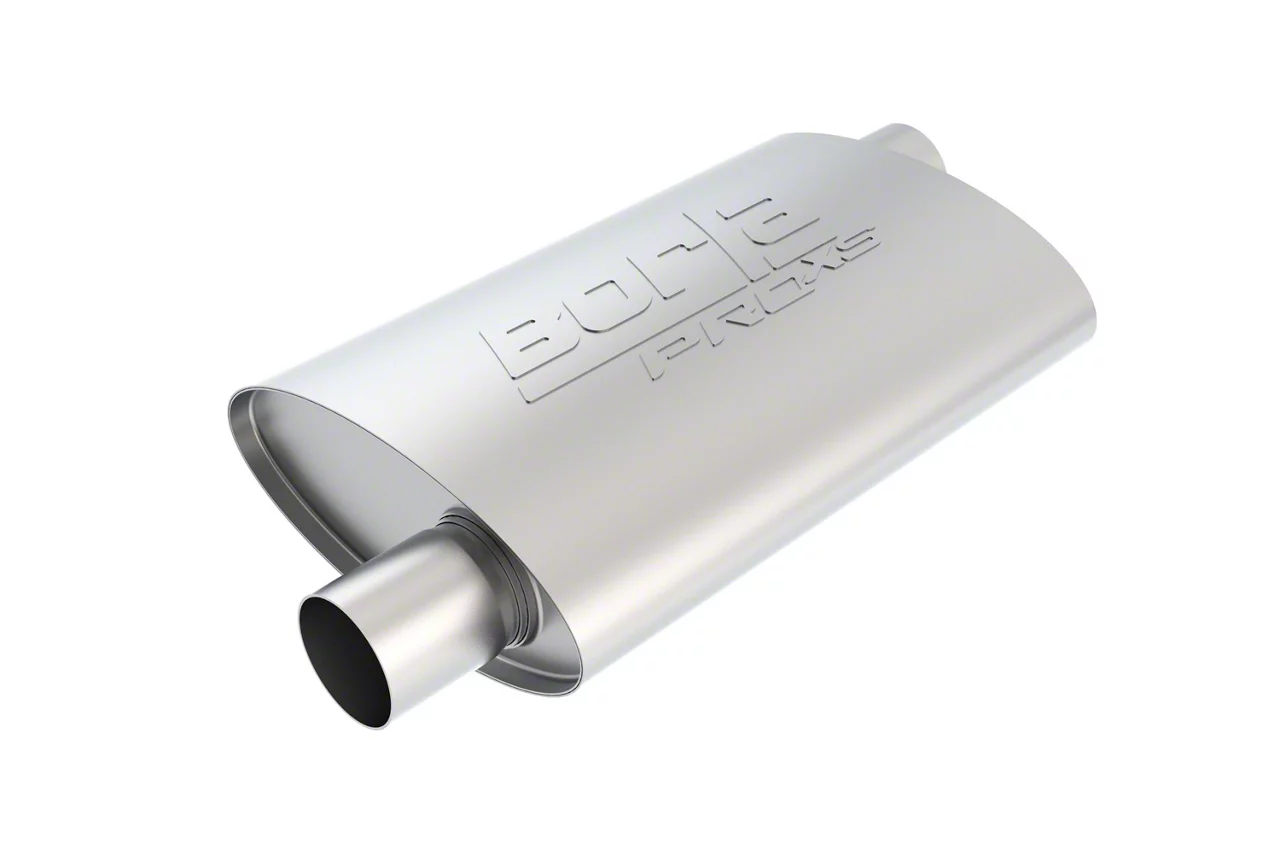 Borla Pro XS Offset/Offset Oval Muffler; 2.50-Inch Inlet/2.50-Inch Outlet (Universal; Some Adaptation May Be Required)