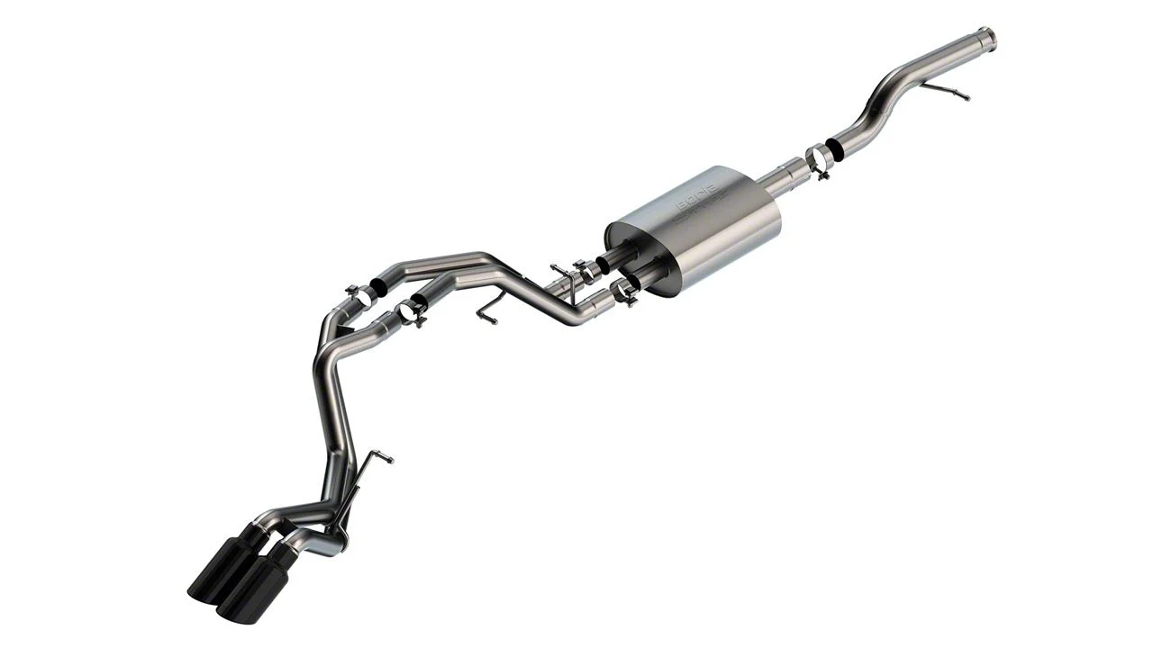 Borla S-Type Dual Exhaust System with Black Chrome Tips; Rear Exit (21-26 5.3L Yukon)