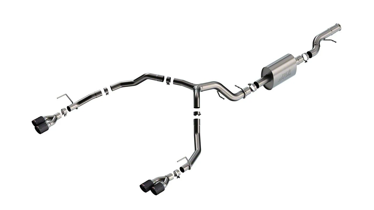 Borla S-Type Dual Exhaust System with Carbon Fiber Tips; Rear Exit (21-26 6.2L Yukon)