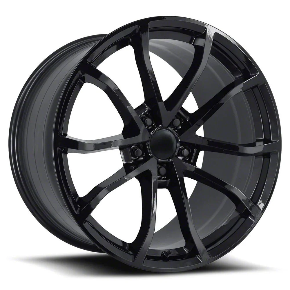 C6 Cup Replica Gloss Black Wheel; Rear Only; 20x12; 59mm Offset (06-13 Corvette C6, Excluding Base)