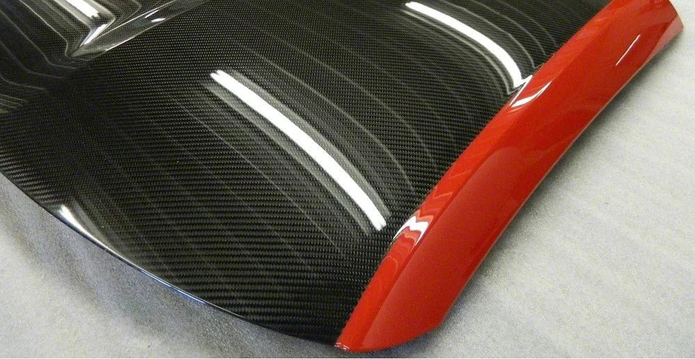 Carbon Fiber Targa Roof Panel with Painted Accent Sides; Long Beach Red (14-19 Corvette C7 Coupe)
