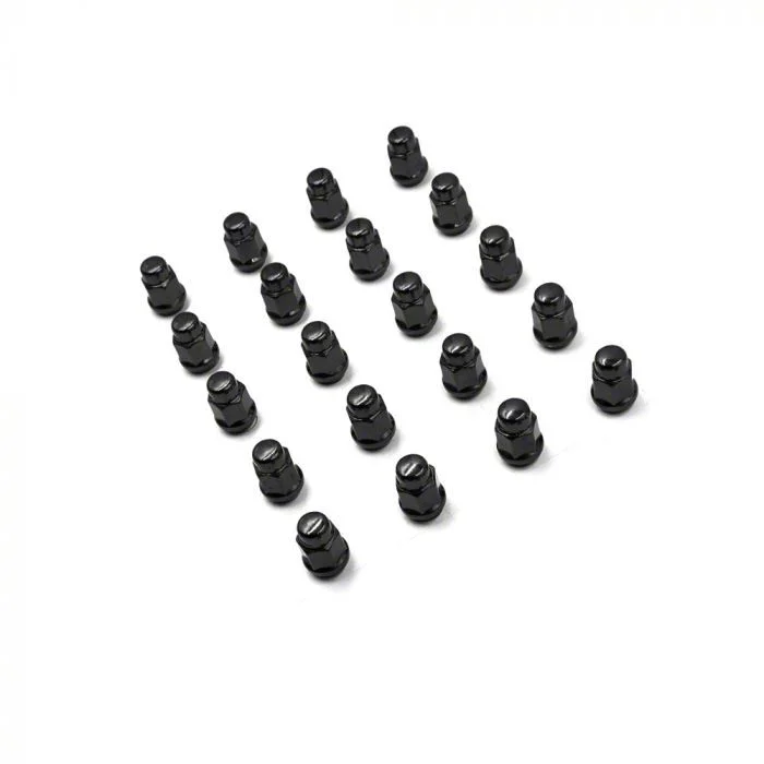 Black Acorn Lug Nut Kit; 3/4-Inch; Set of 20 (10-24 Camaro)